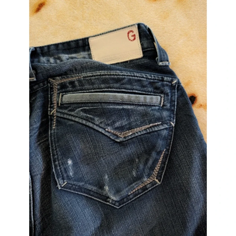 Guess Jeans Rhodes Straight Leg Dark Wash Denim Mens 33x32 M74R5102